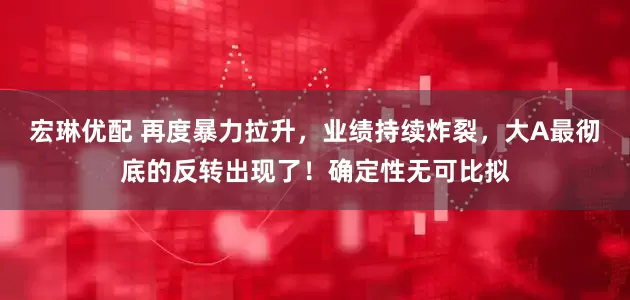 宏琳优配 再度暴力拉升，业绩持续炸裂，大A最彻底的反转出现了！确定性无可比拟