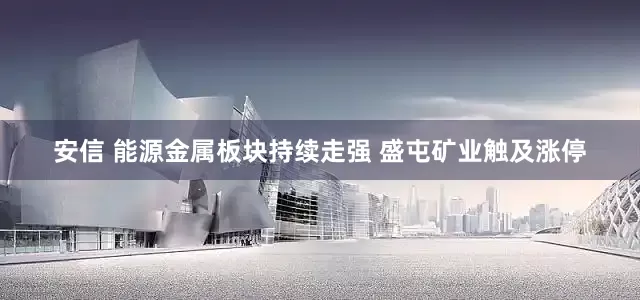 安信 能源金属板块持续走强 盛屯矿业触及涨停